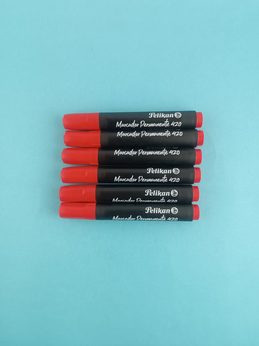 Marcador pelikan permanente 420 rojo
