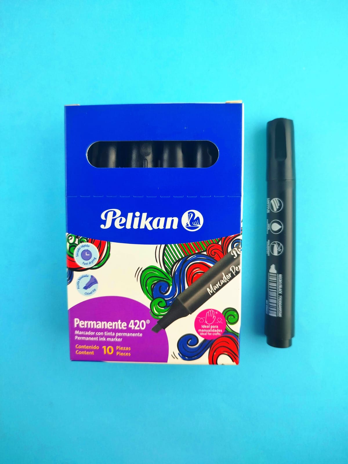 Marcador Pelikan permanente 420 negro x10