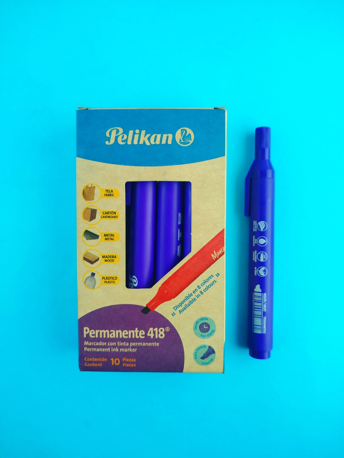 Marcador Pelikan permanente 418 morado x10 by Pelikan