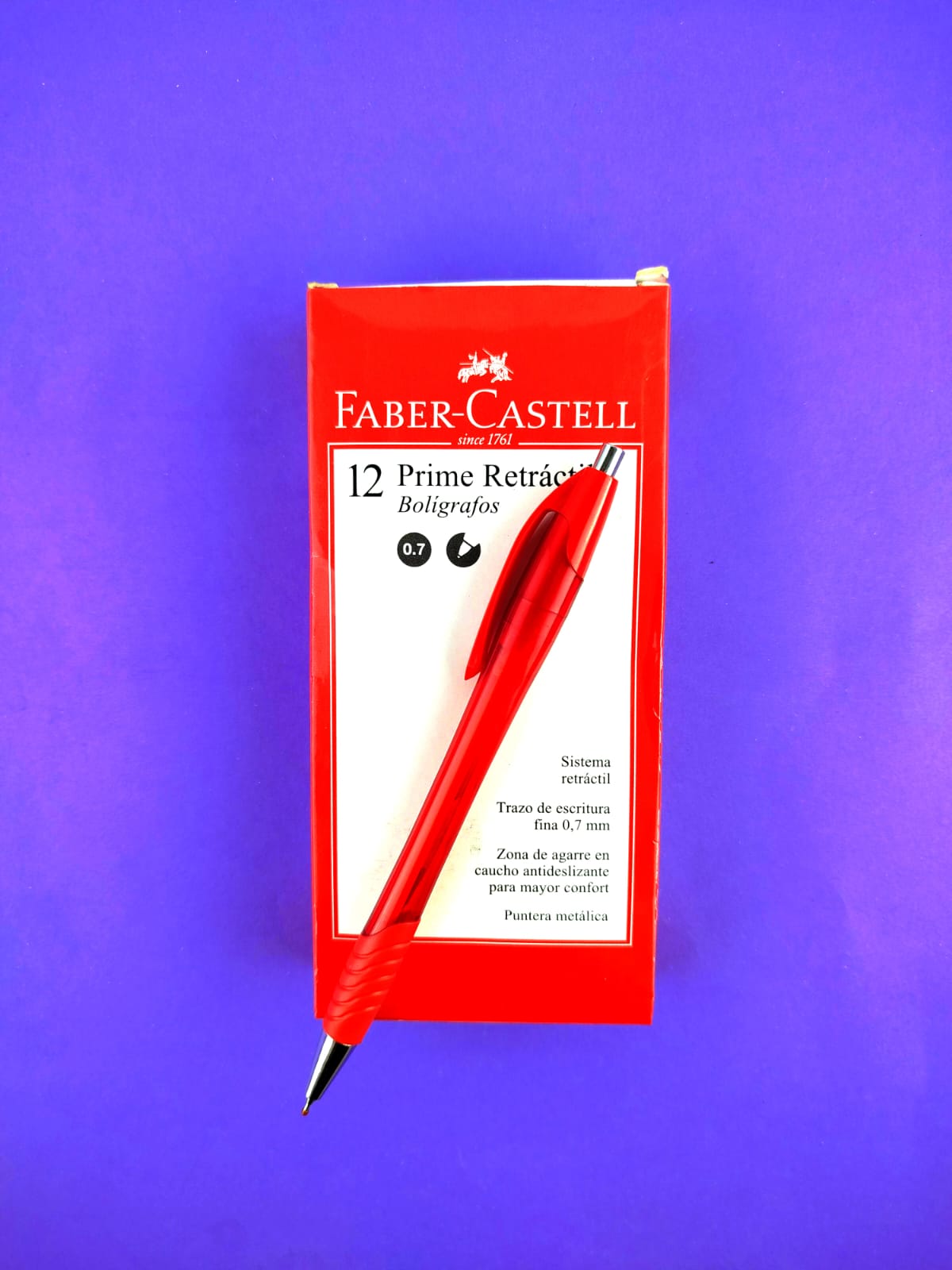 Bolígrafos Faber Castell prime rojo 0.7 caja x12