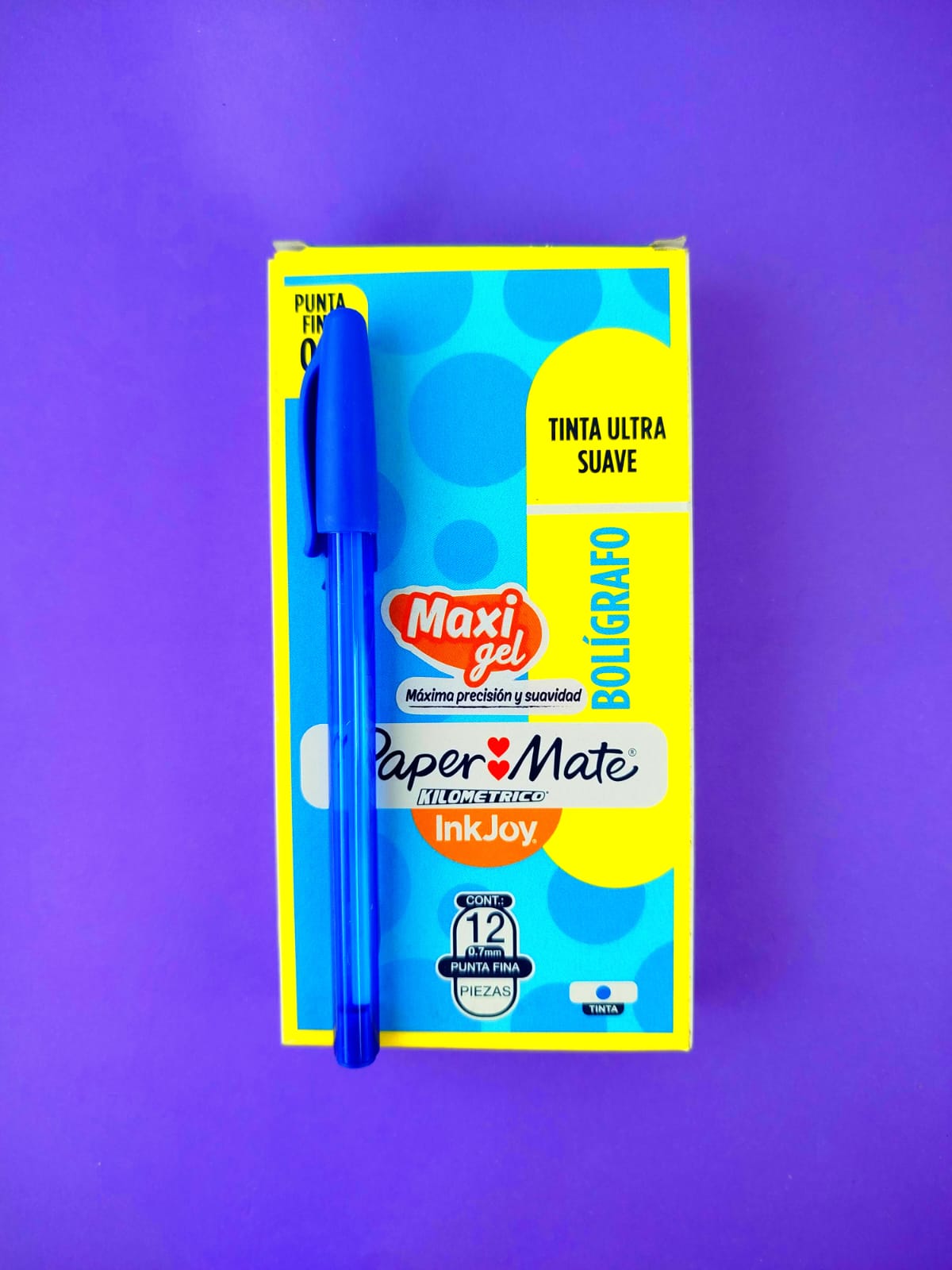 Bolígrafos paper mate maxi gel 0.7 azul caja x12 by Paper mate
