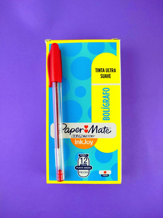 Bolígrafos paper mate 0.7 rojo caja x12