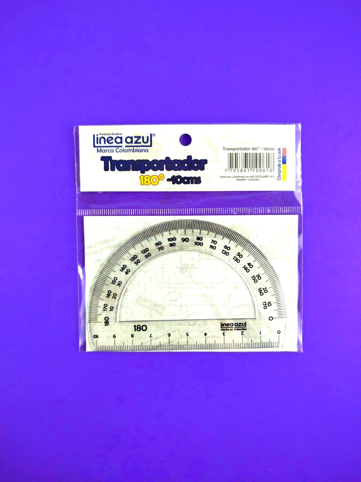 Transportador línea azul 180 10cm by Línea azul