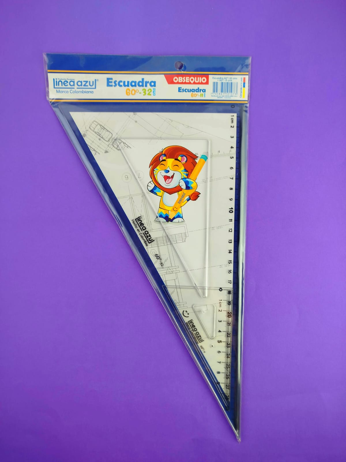 Escuadra 60°-32cms línea azul by Línea azul