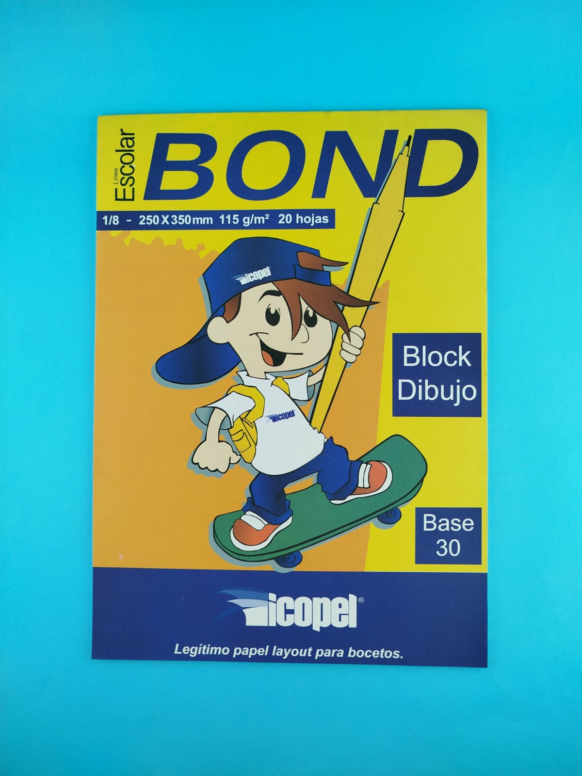 Block bond base 30 1/8 250x350mm 115gr x 20 hojas by Icopel