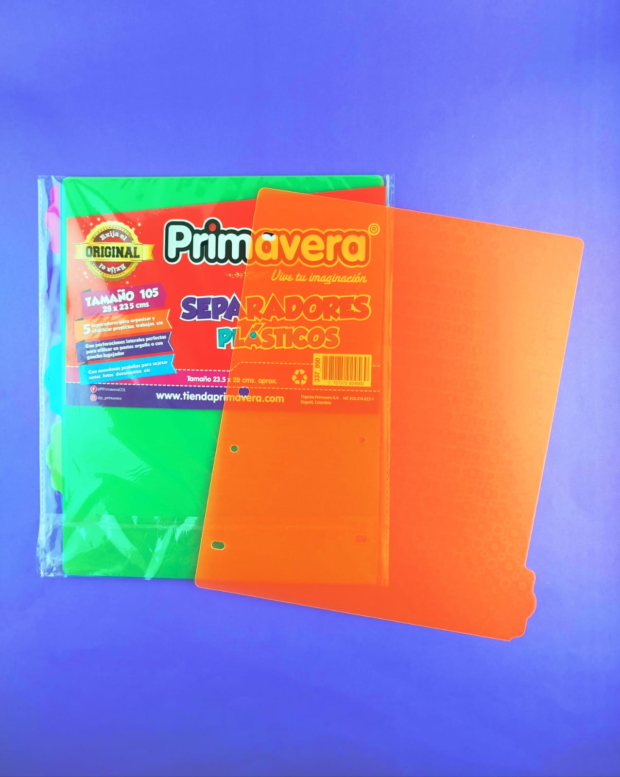 Separador plástico 105 primavera neón x5 unidades