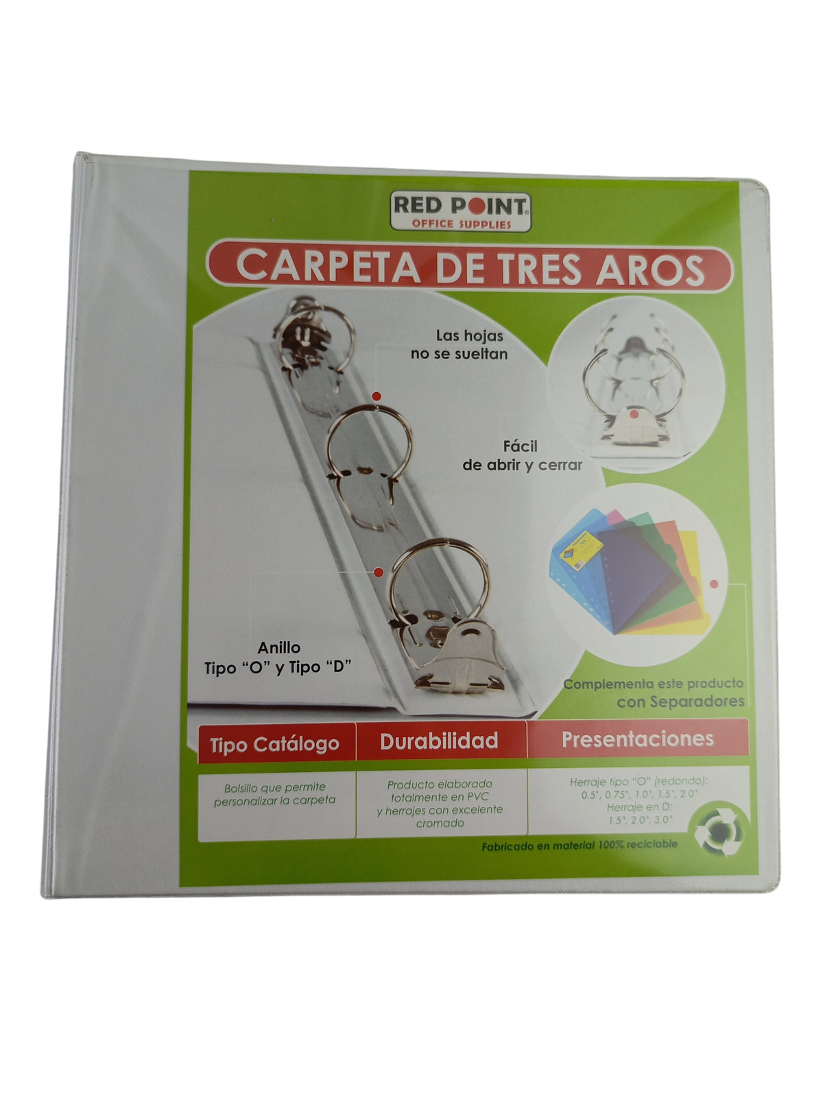 Pasta catálogo blanca 3 Aros 2.0 by Red Point