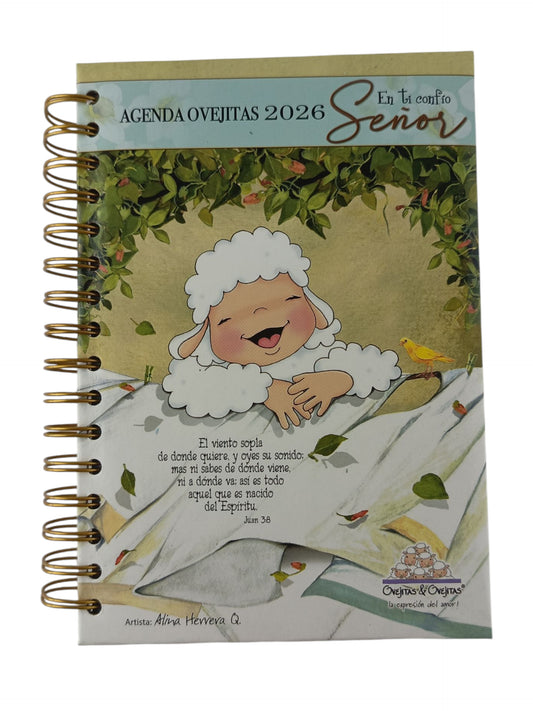 Agenda Ovejitas 2026 En Ti Confio Señor Verde