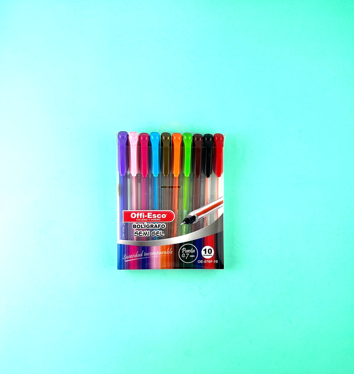 Estuche bolígrafo offi-esco semi gel 0.7 x10 by Offi-esco