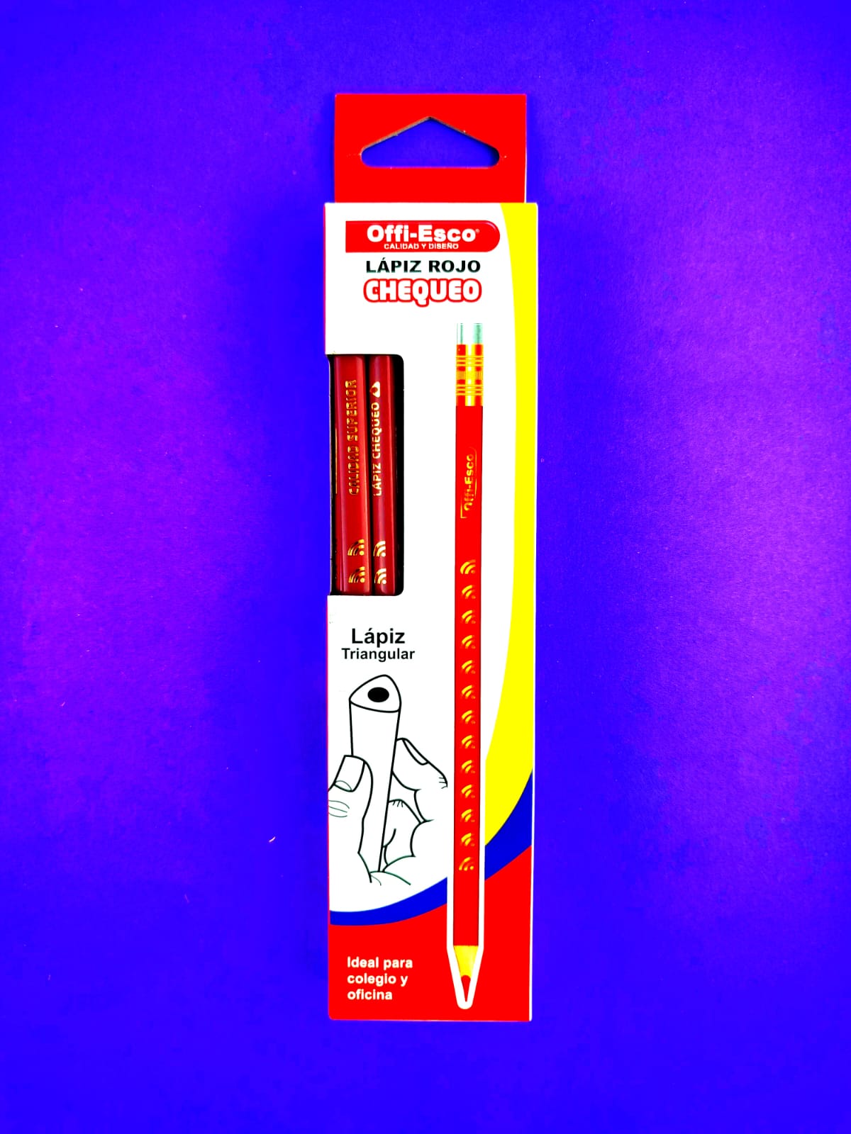 Caja de 12 lápices rojo chequeo offi esco by Offi esco