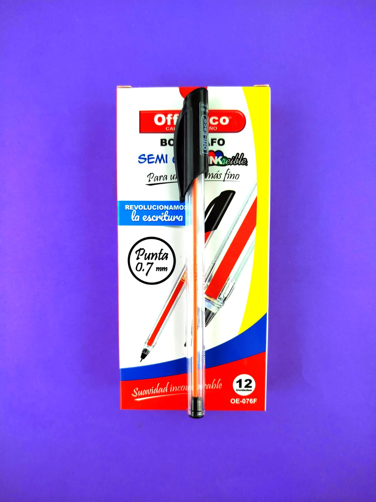 Bolígrafos offi esco semi gel negro 0.7 caja x12 by Offi esco