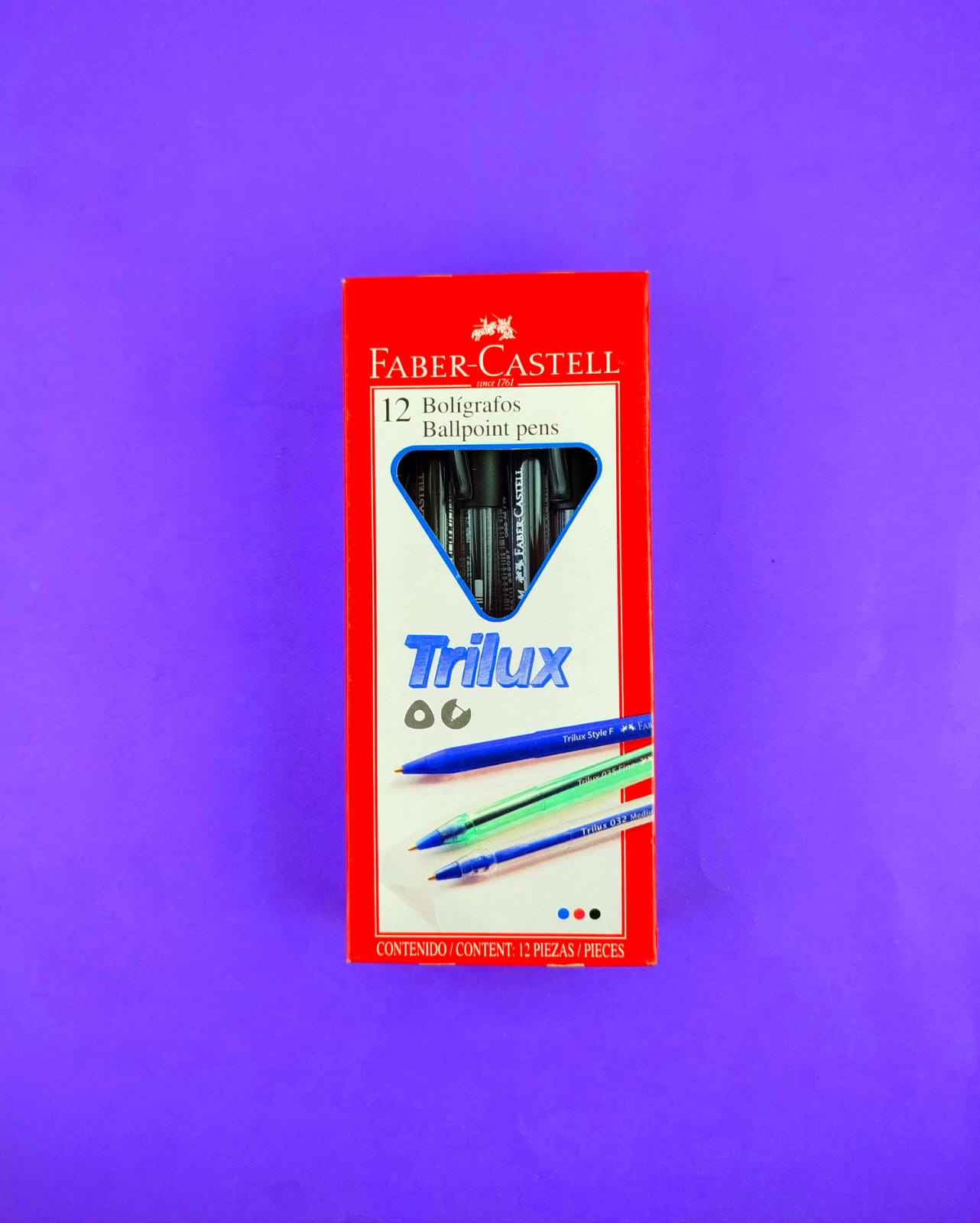 Bolígrafos Faber Castell trilux negro 0.7 caja x12