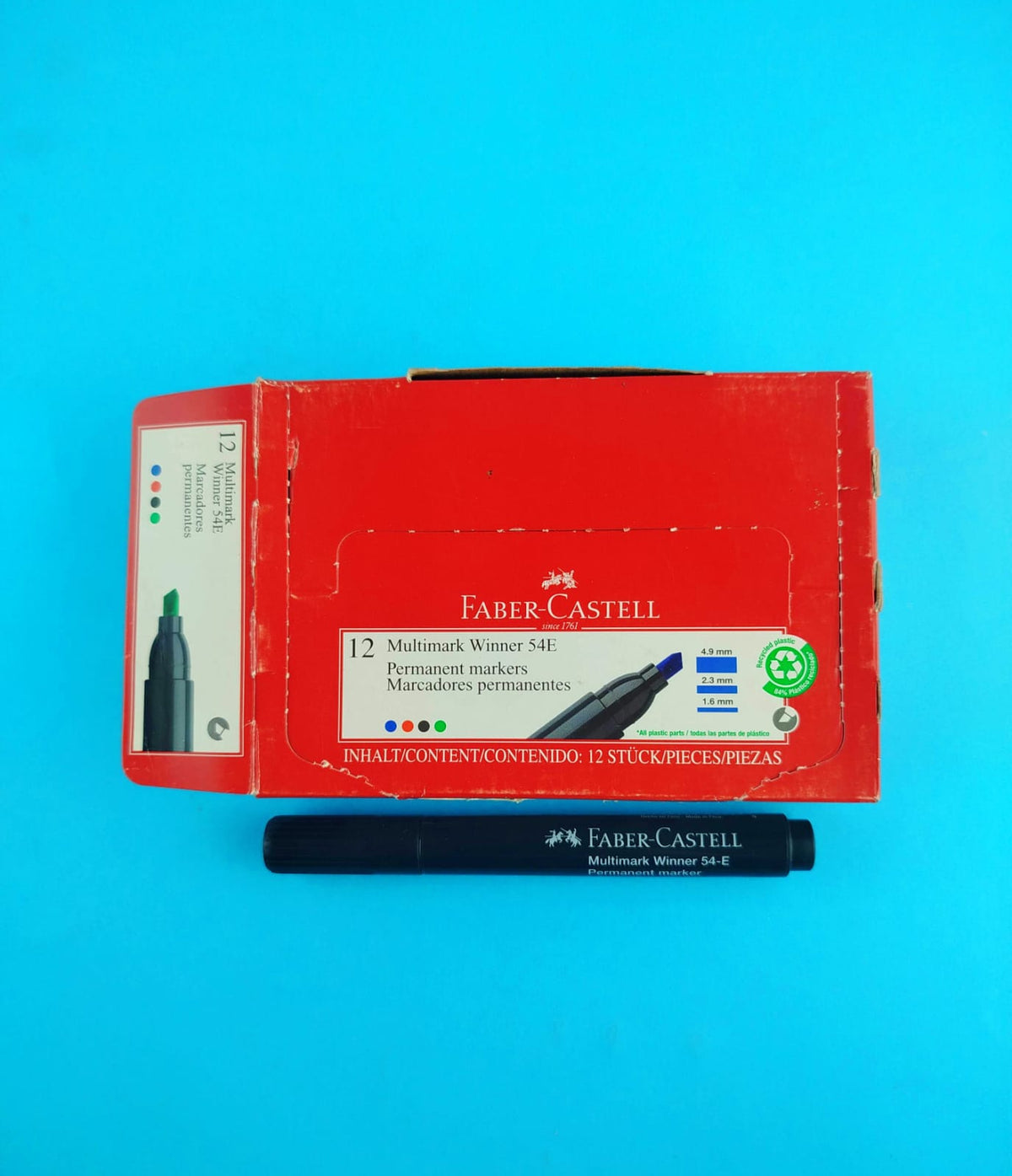 Marcador Faber Castell permanente negro x12 by Faber Castell