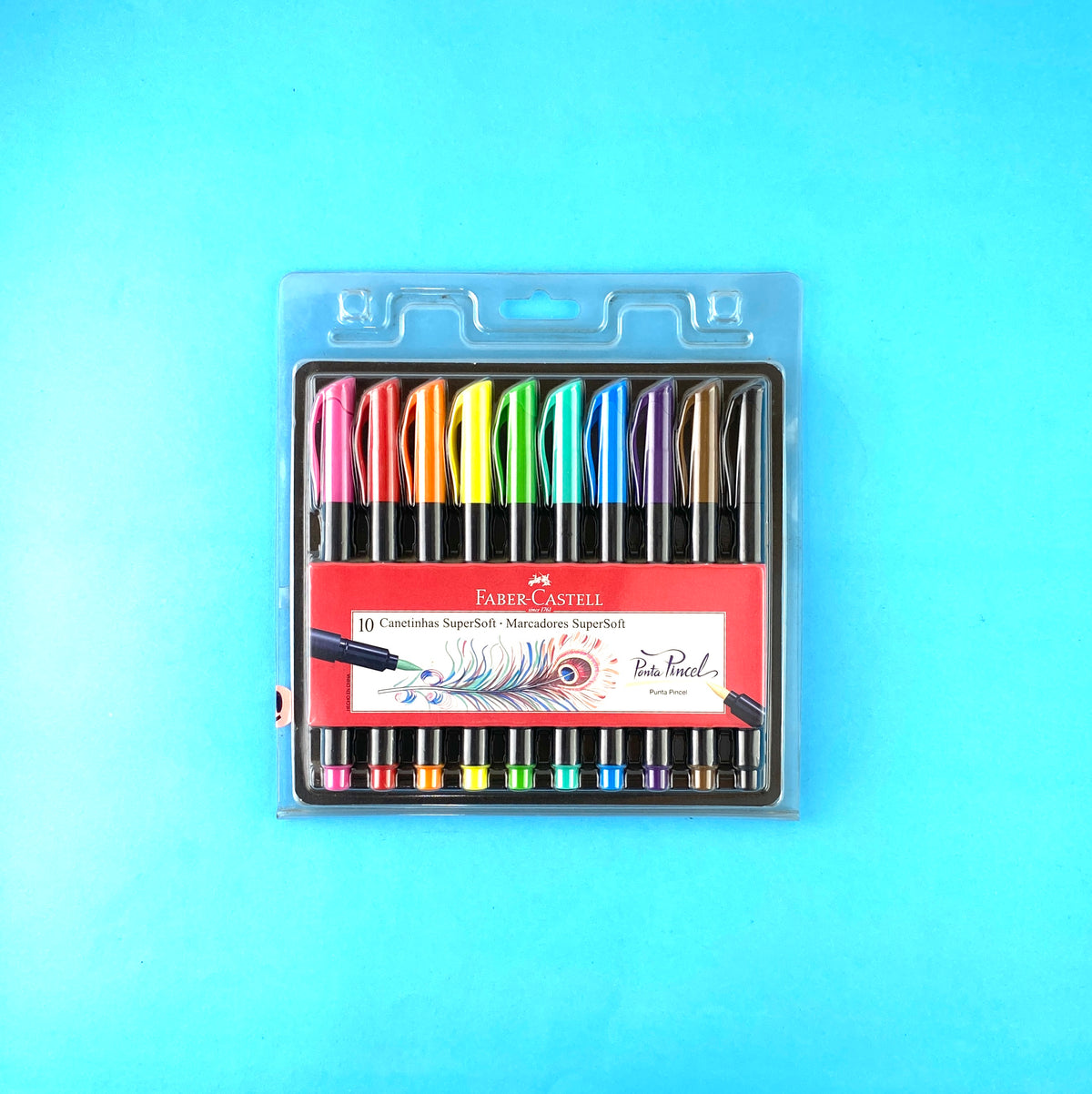 Plumones punta pincel superSoft Faber-castell x10 by Faber-Castell