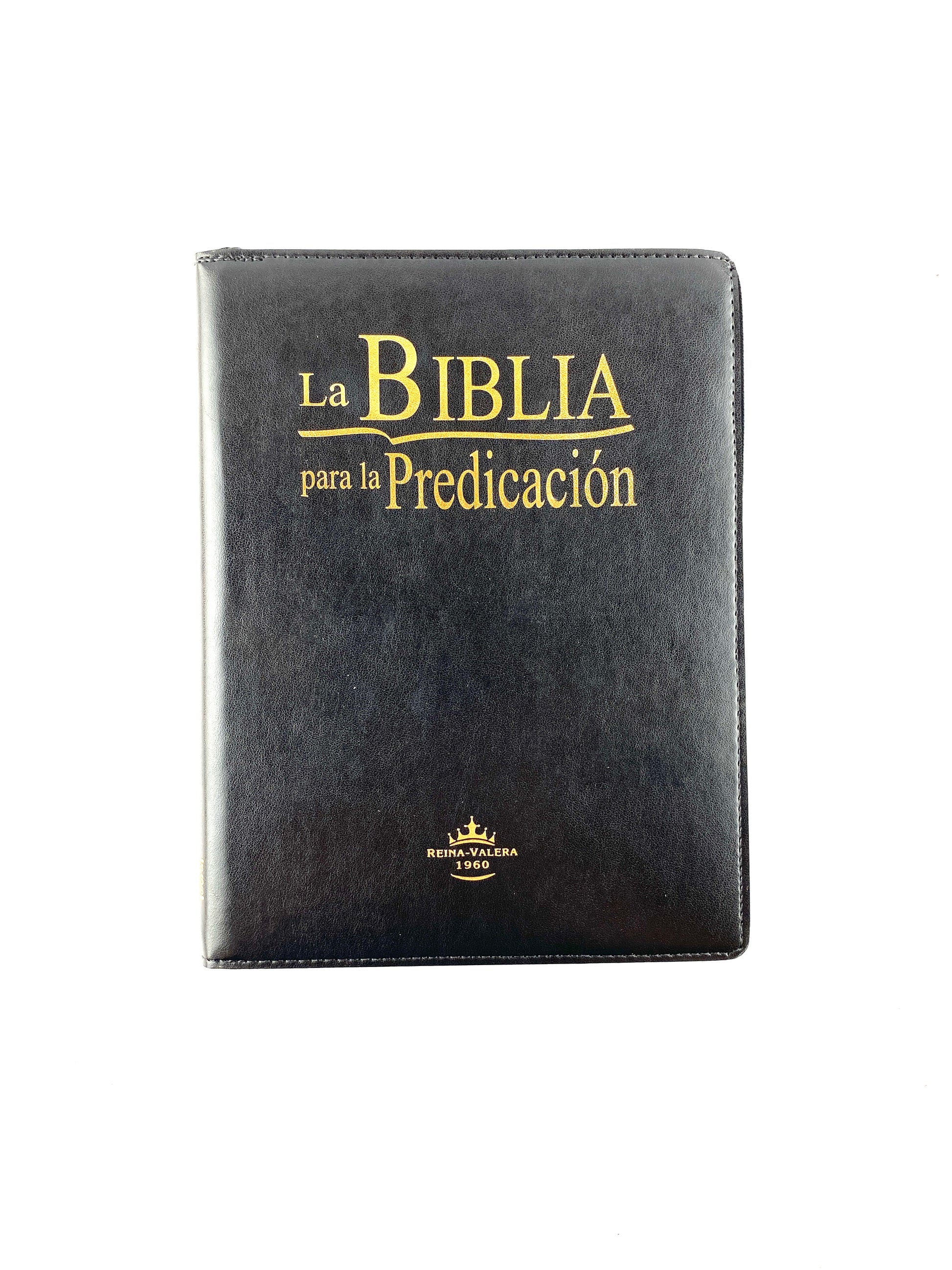 Biblia para la predicación negra con cierre e índice by Reina Valera 1960