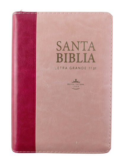 Biblia Mediana Fucsia Rosado con Índice y Letra Grande
