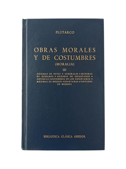 Obras morales y de costumbres (Moralia) III