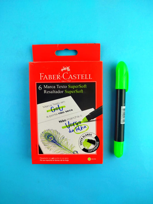 Resaltador Faber Castell supersoft verde x6