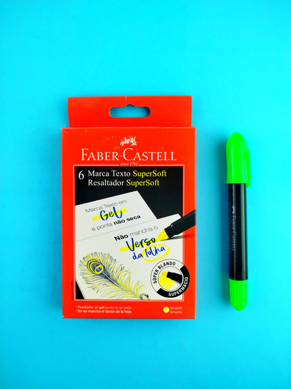 Resaltador Faber Castell supersoft amarillo x6