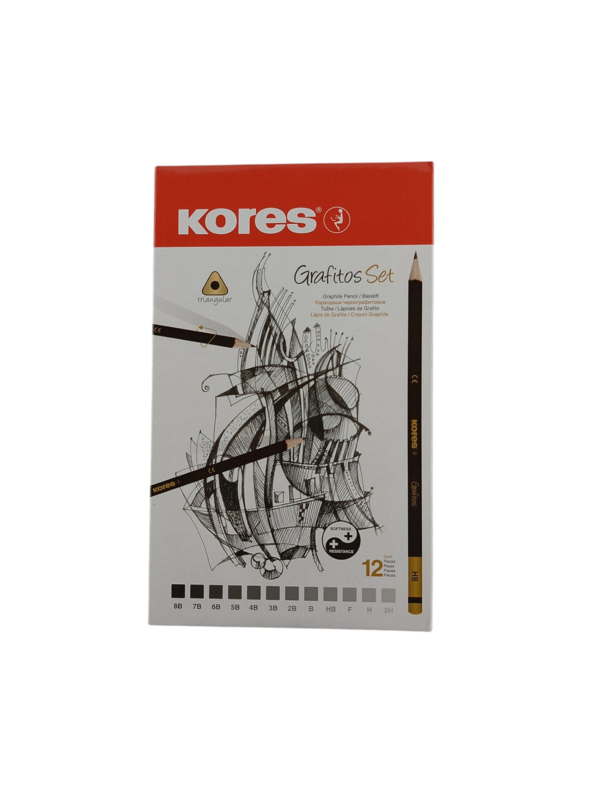 Lápiz graduado Kores caja metálica x12 by Kores