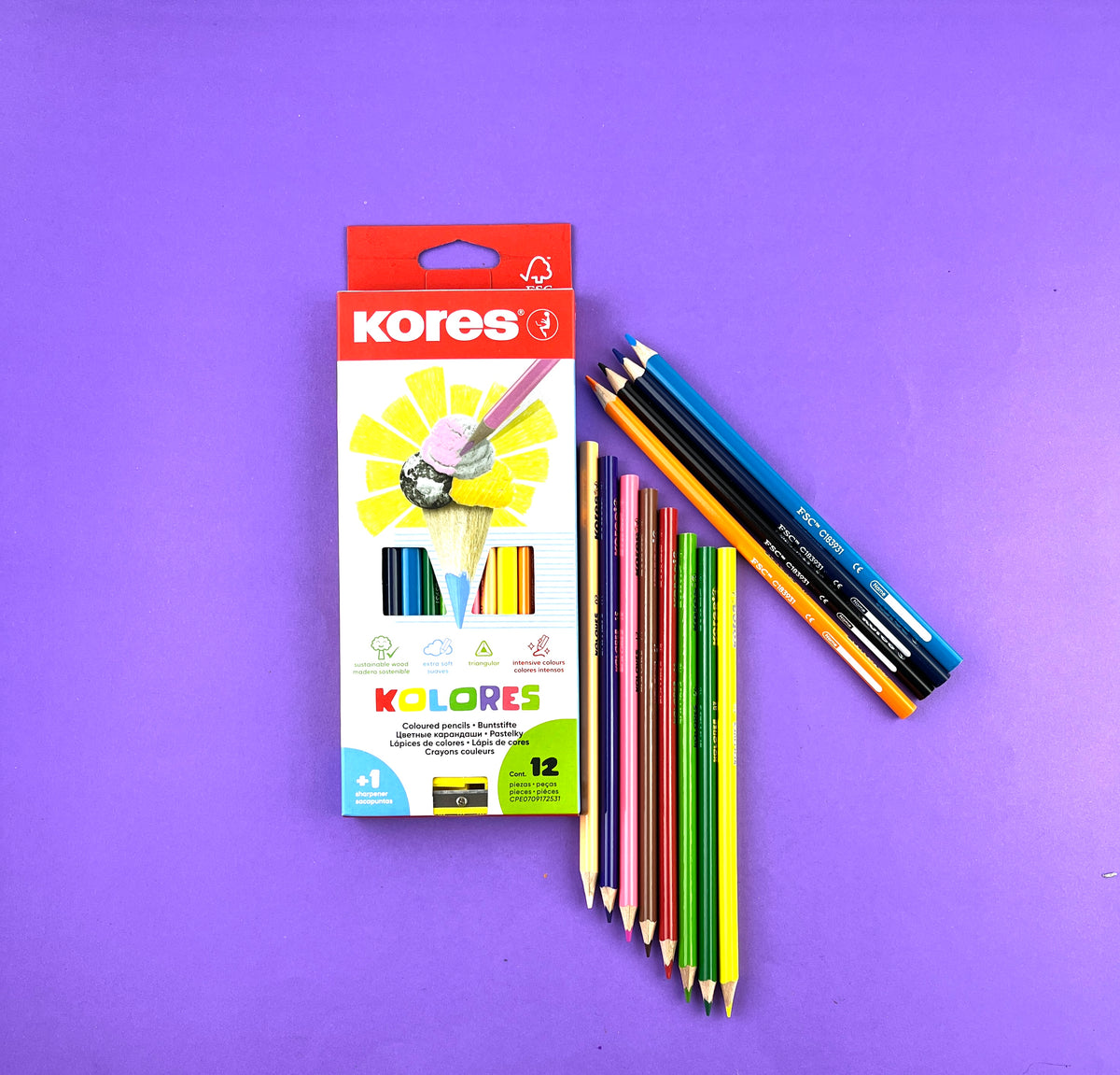 Colores triangulares kores x 12 by Kores