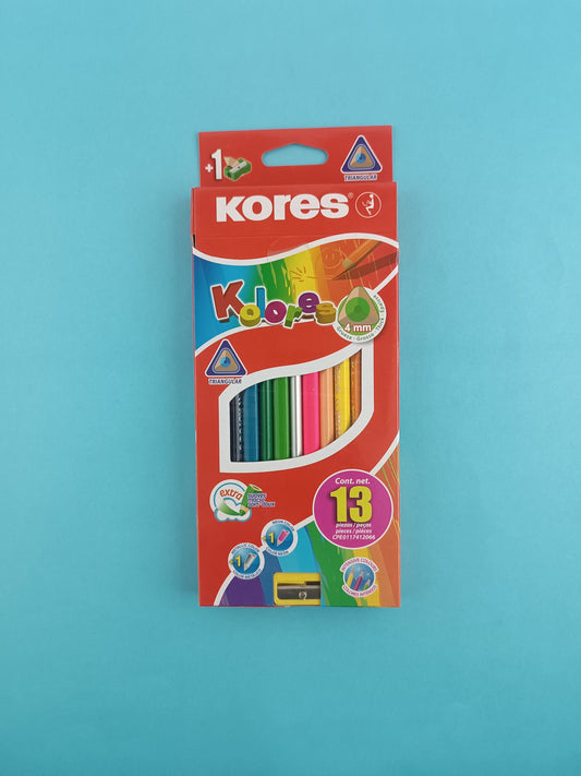 Colores kores triangulares x 12+ 1 sacapunta