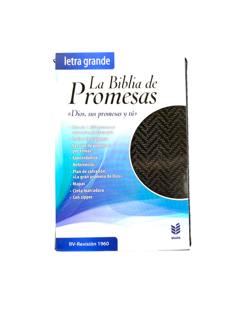 Biblia promesas negra letra grande rvr 1960 con cierre by Reina Valera 1960