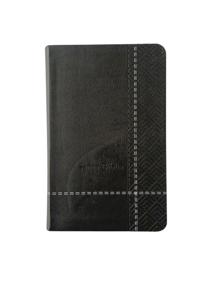 Biblia promesas negra canto plateado sin cierre