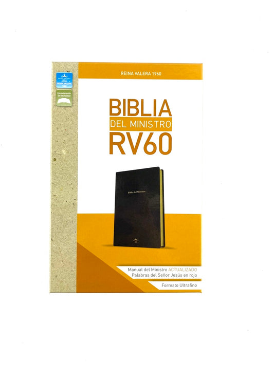 Biblia del ministro rv60 negro ultrafino en caja