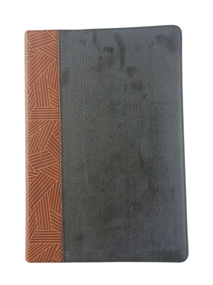 Biblia De Estudio Arcoiris tipo piel café-negro