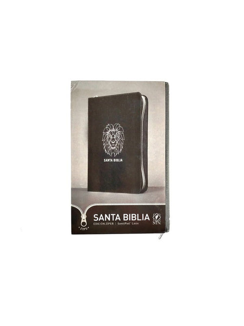 Biblia edición zíper sentipiel león negro by Nueva Traducción Viviente