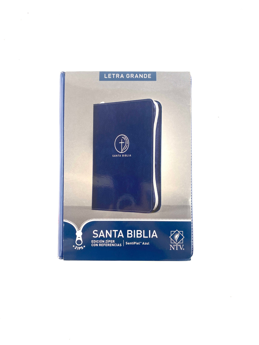 Biblia ntv letra grande sentipiel azul edición ziper con referencias by Nueva Traducción Viviente
