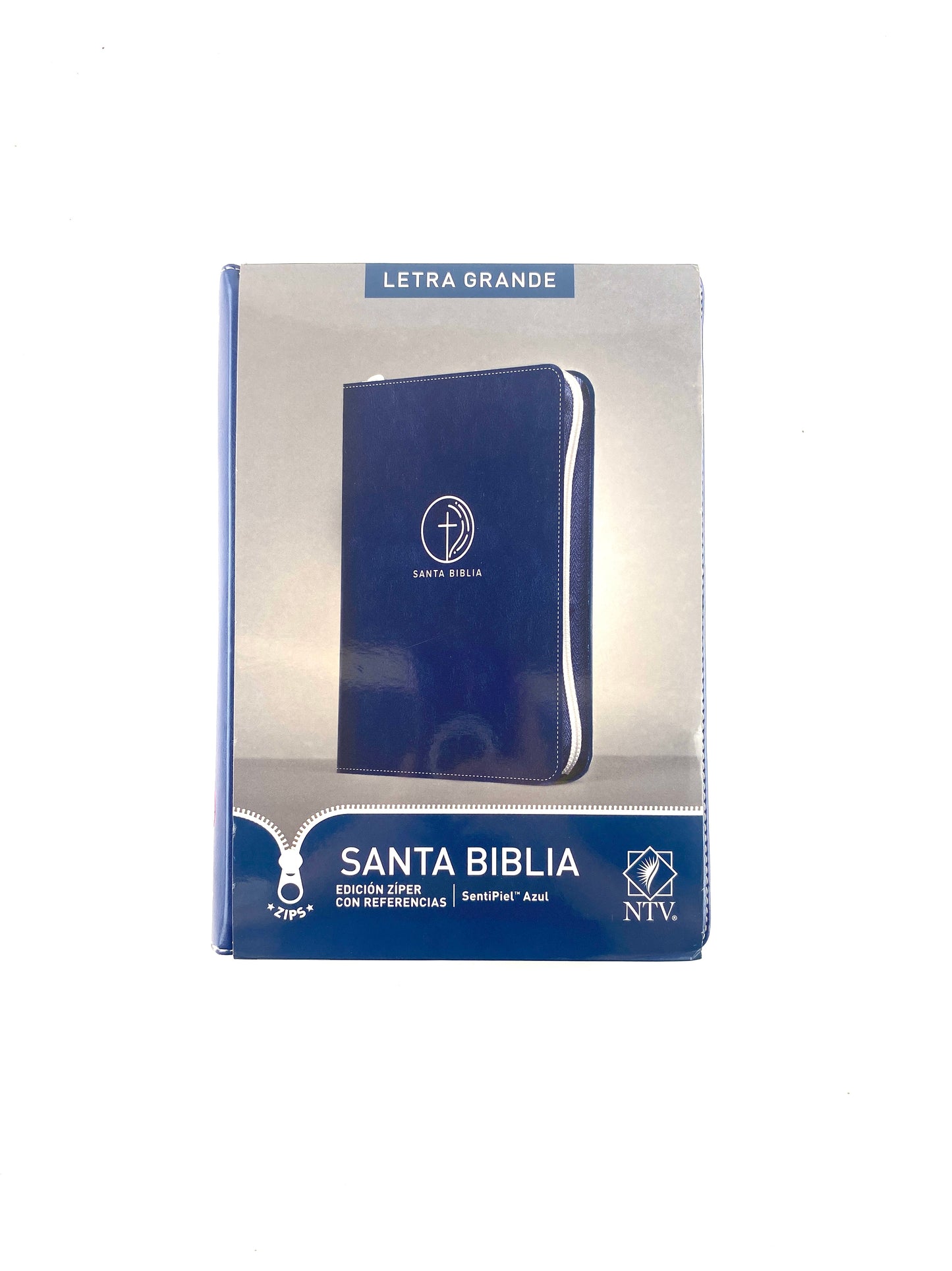 Biblia ntv letra grande sentipiel azul edición ziper con referencias by Nueva Traducción Viviente