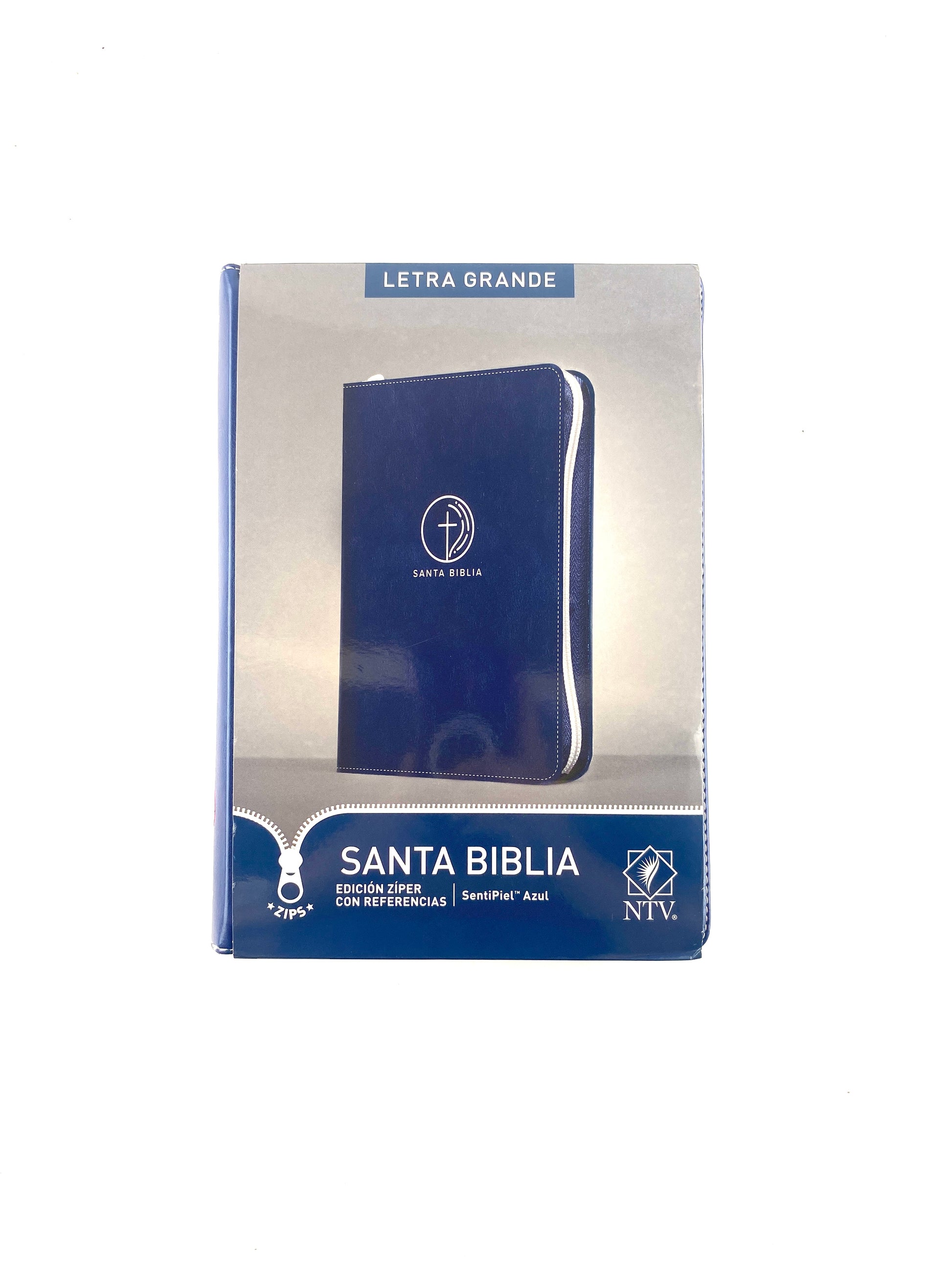 Biblia ntv letra grande sentipiel azul edición ziper con referencias by Nueva Traducción Viviente