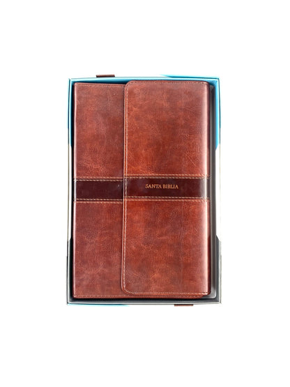 Biblia NVI ultrafina marrón similpiel y solapa con imán