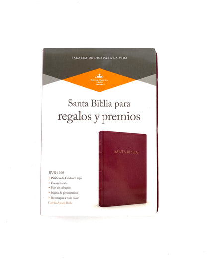 Santa biblia para regalos y premios símil piel vinotinto