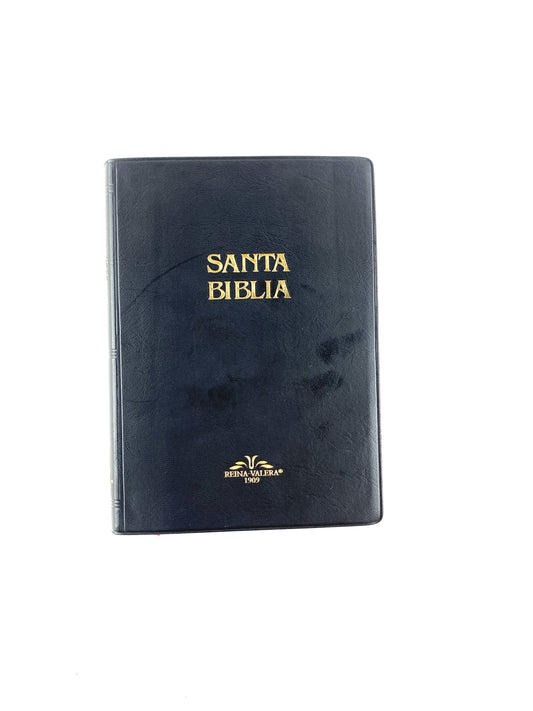 Biblia reina valera 1909 negra tapa percalina
