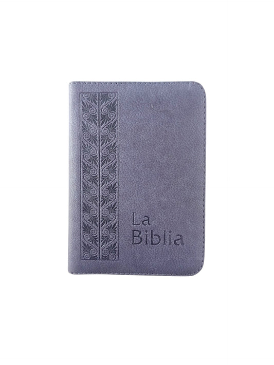 Biblia tla lila con estuche borde platiado