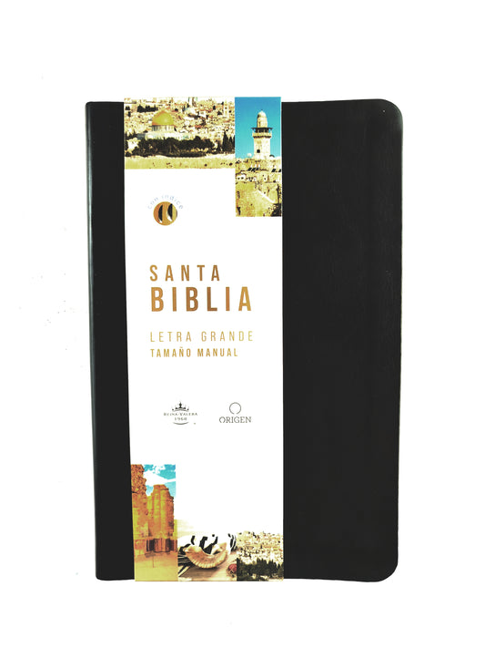 Santa biblia rvr 1960 negra letra grande tamaño manual