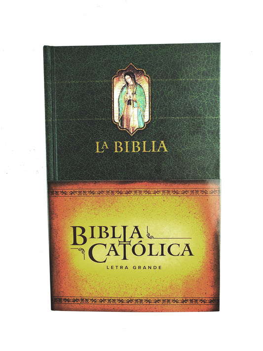 Biblia católica Letra grande verde