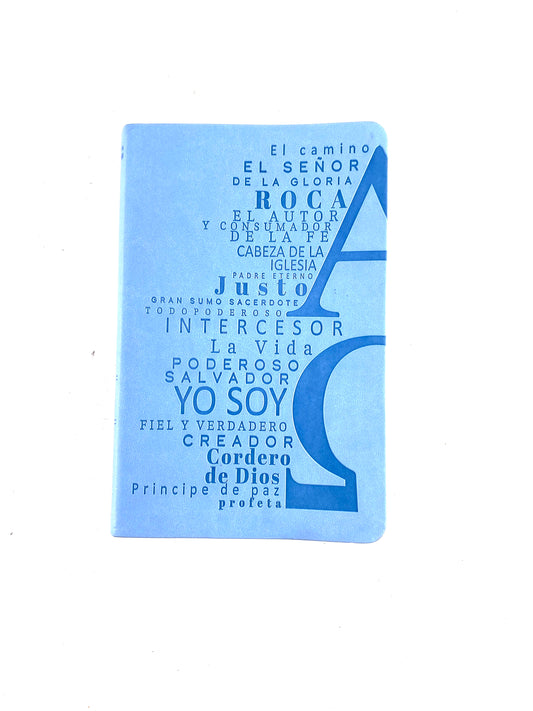 Biblia rvr 1960 nombres de Dios letra grande azul celeste canto plateado by Reina Valera 1960
