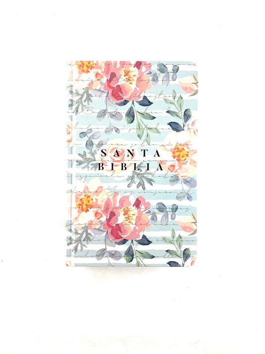 Biblia rvr 1960 nombres de Dios celeste flores tapa dura