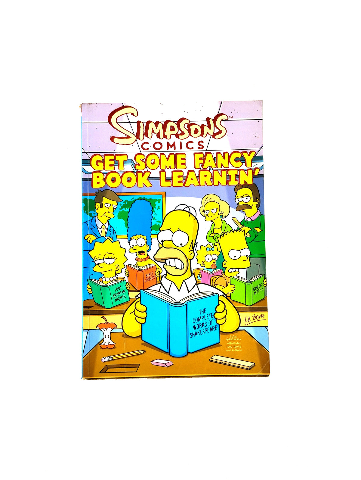 Simpson comics get some fancy book learnin by Varios