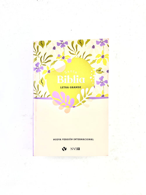 Biblia NVI letra grande rustica lila flores by Nueva Versión Internacional