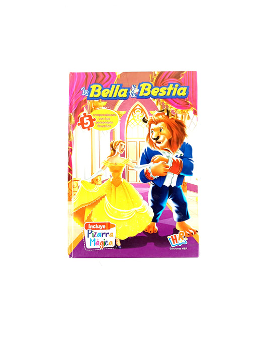 La bella y la bestia contiene 5 rompecabezas con tus personajes favoritos