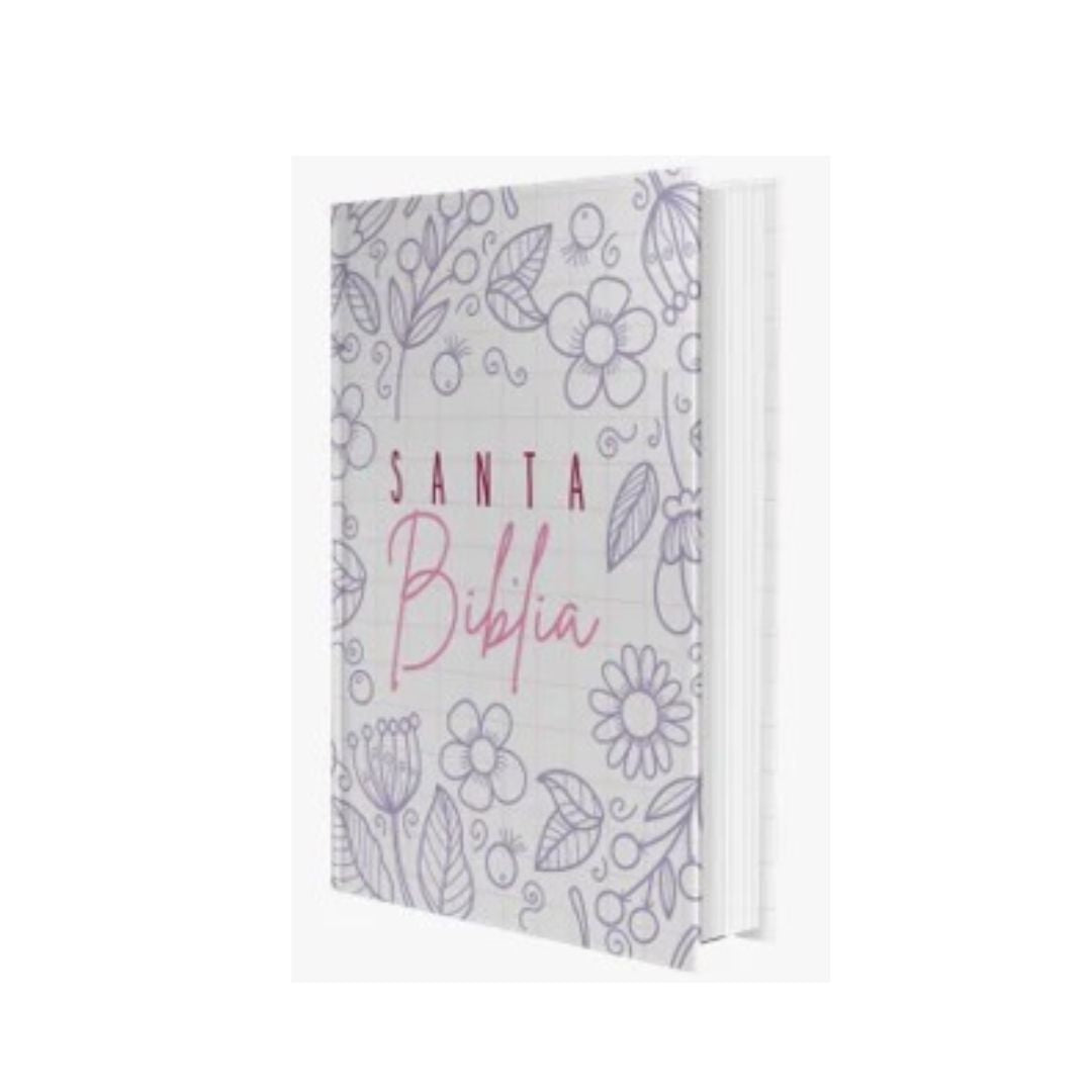 Biblia RVR 1960 letra grande blanca - flores by Reina Valera 1960