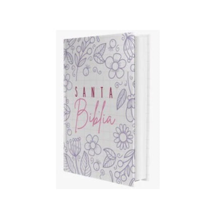 Biblia RVR 1960 letra grande blanca - flores by Reina Valera 1960