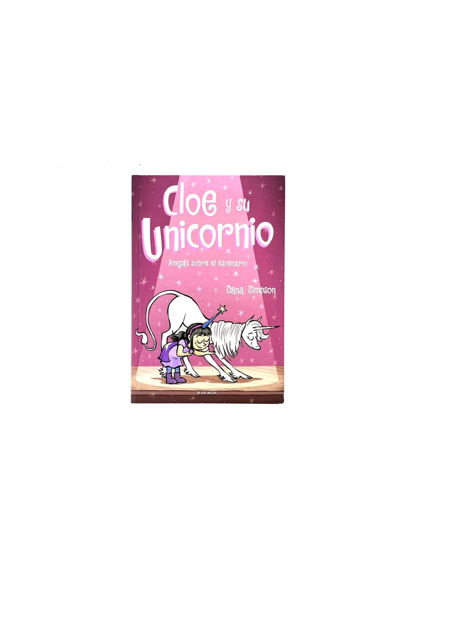 Cloe y su unicornio amigas sobre el escenario