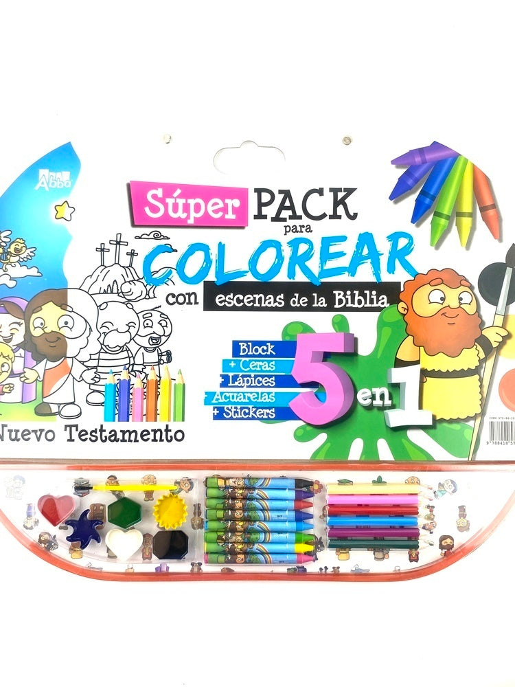 Súper pack para colorear con escenas de la biblia nuevo testamento by Reina Valera 1960