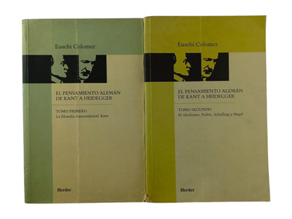 El pensamiento alemán de Kant a Heidegger disponible tomo I y II